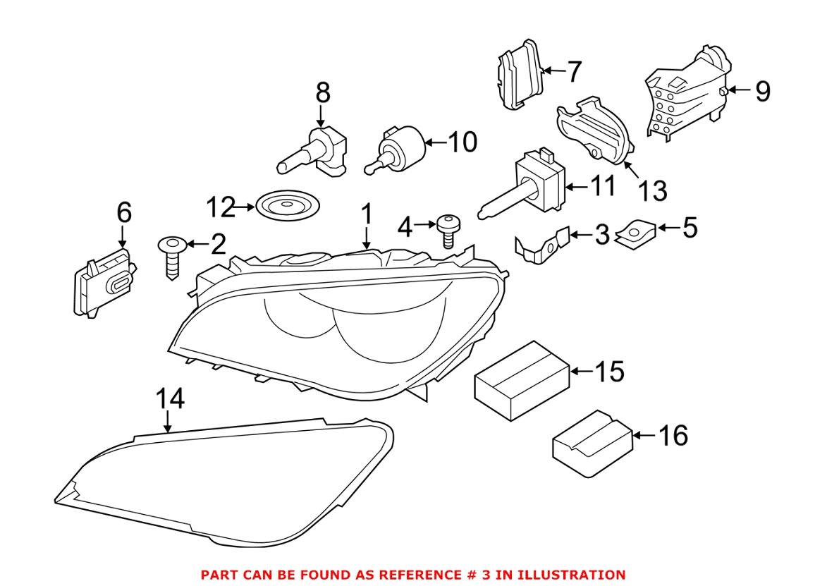 BMW Headlight Bracket - Driver Left 63117345589